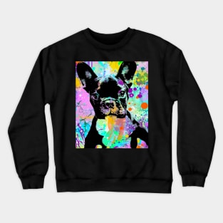 French Bulldog Lover Paint Spatter Art Unique Gift Tee Frenchie Crewneck Sweatshirt